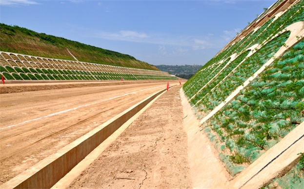 植生袋聯合骨框架綠化台灣公路邊坡